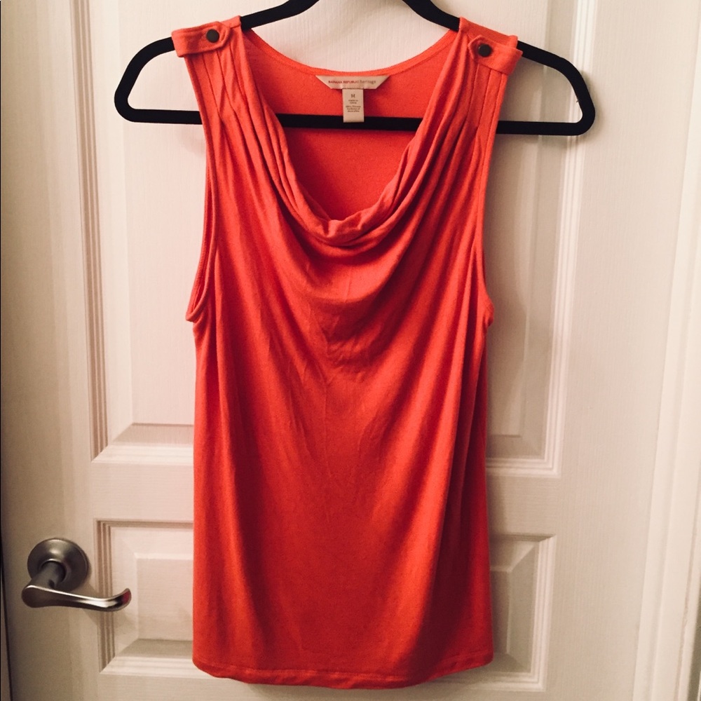BANANA REPUBLIC HERITAGE orange cowl neck blouse M